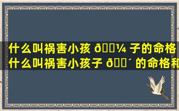 什么叫祸害小孩 🌼 子的命格「什么叫祸害小孩子 🐴 的命格和命运」